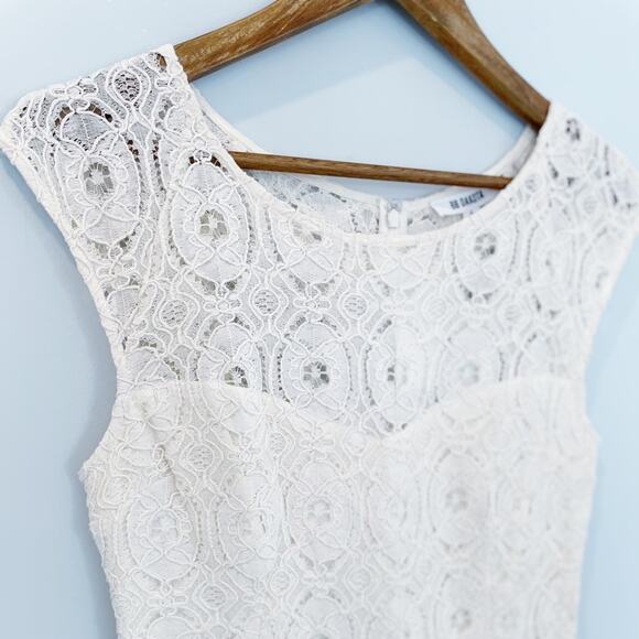 💗 3/$10 💗 BB Dakota Fit & Flare Lace Overlay Dress Ivory Size 6 NEW - Picture 7 of 15